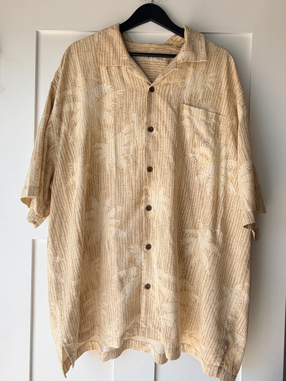 Tommy Bahama Yellow and Tan Textured Camp Shirt